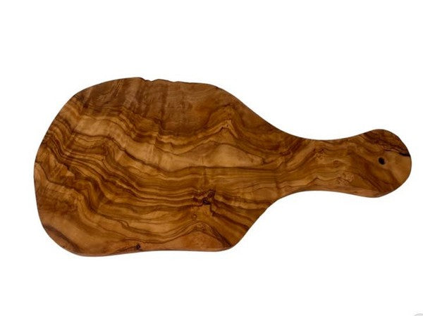 Tabla de cortar original de madera de olivo con mango