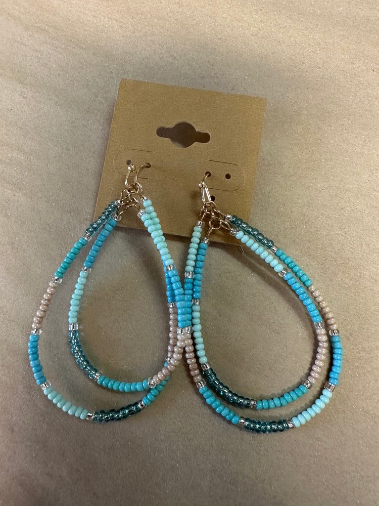 Blue Beaded Earrings